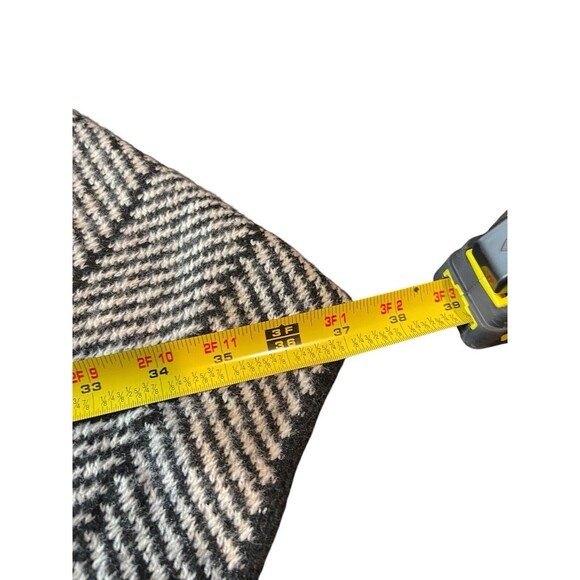 Eyefull Black Gray Striped Houndstooth Pullover Knit Tassled Cape Poncho NWT S/M - Picture 8 of 12